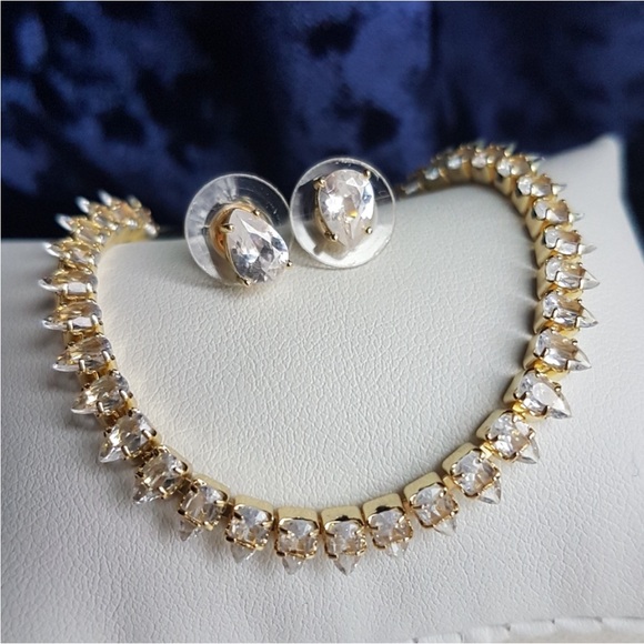 Swarovski Jewelry - Swarovski Elements Yellow Gold Plated Teardrop Tennis Bracelet NEW